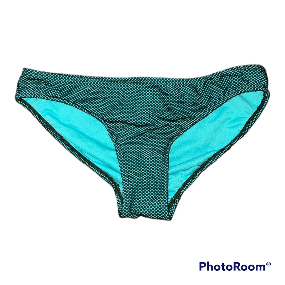 Black Mesh over Teal Bikini Bottoms Sz 5-7 Juniors